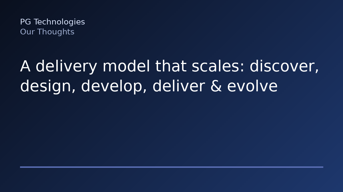 A delivery model that scales: discover, design, develop, deliver & evolve