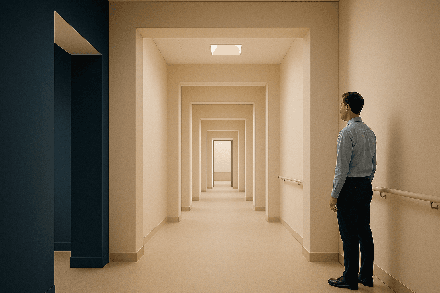 A calm architectural passage representing a clearer route through compliance management